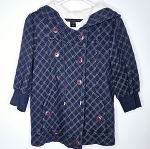 Marc by Marc Jacobs Quilted Double Breasted Zippered Buttoned Hoodie Sweatshirt